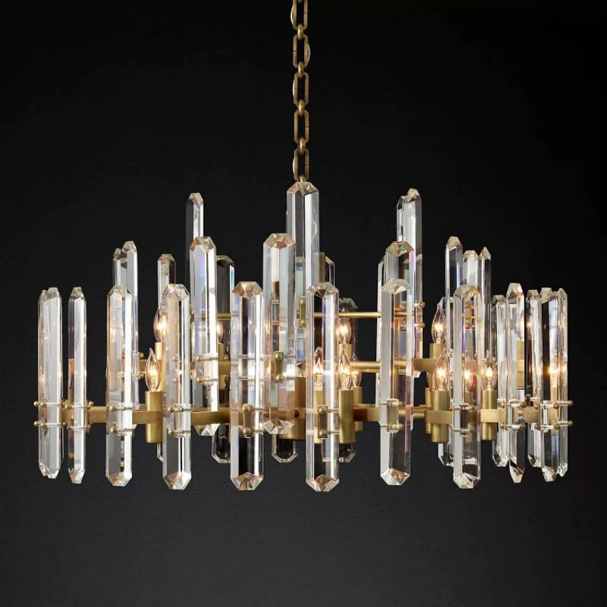 Brown Prism Round Chandelier 36"