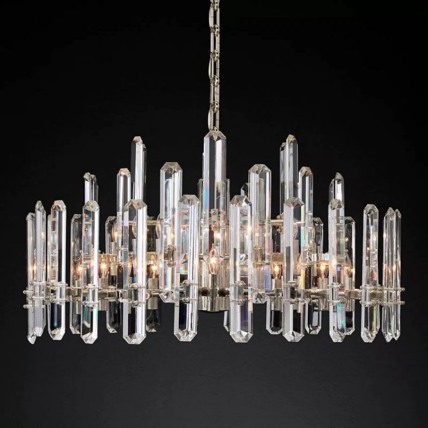 Brown Prism Round Chandelier 36"