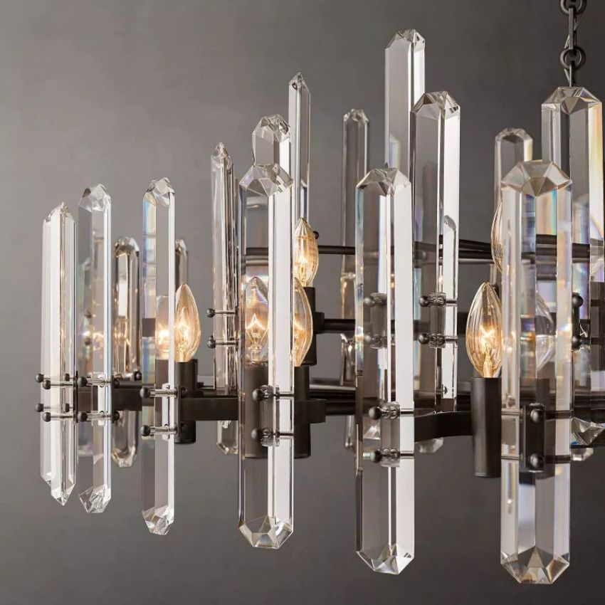 Brown Prism Round Chandelier 48"