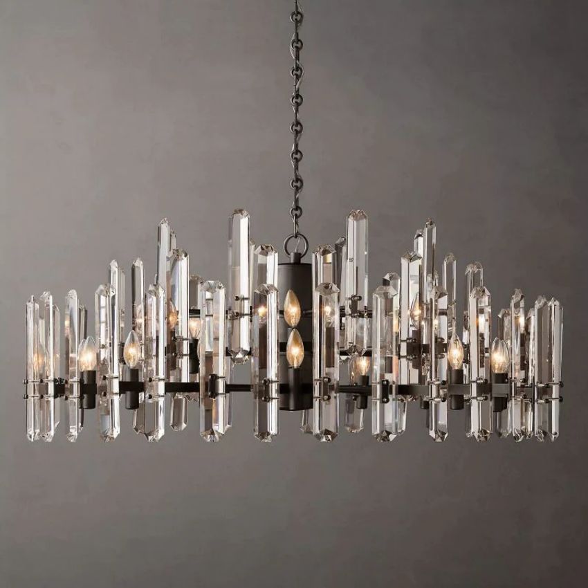 Brown Prism Round Chandelier 48"