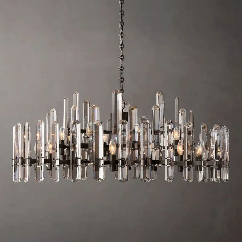 Brown Prism Round Chandelier 48"