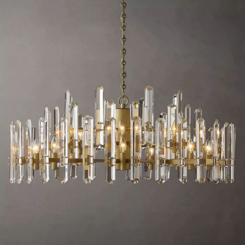 Brown Prism Round Chandelier 48"