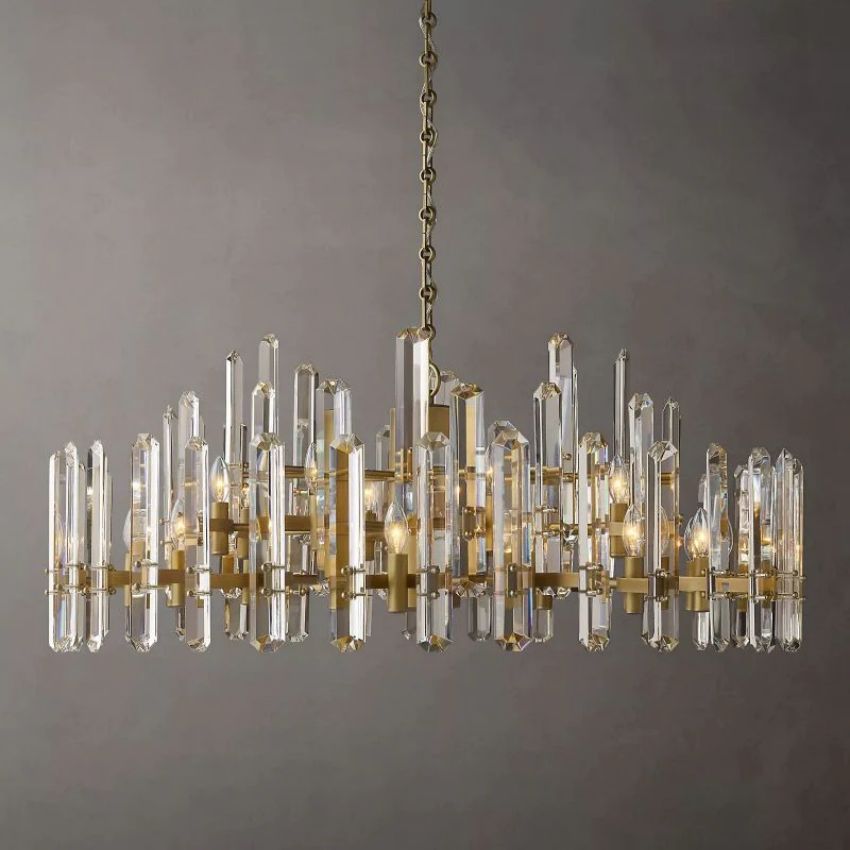 Brown Prism Round Chandelier 48"