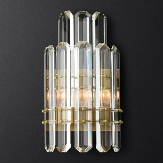 Brown Prism 2-Tier Wall Sconce