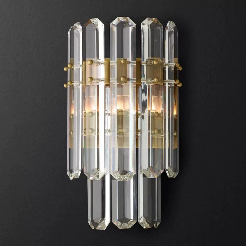 Brown Prism 2-Tier Wall Sconce