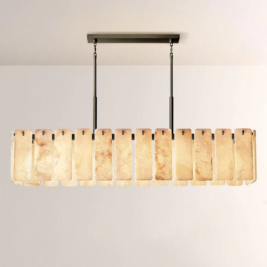 Casalle Alabaster Rectangular Chandelier 72"L