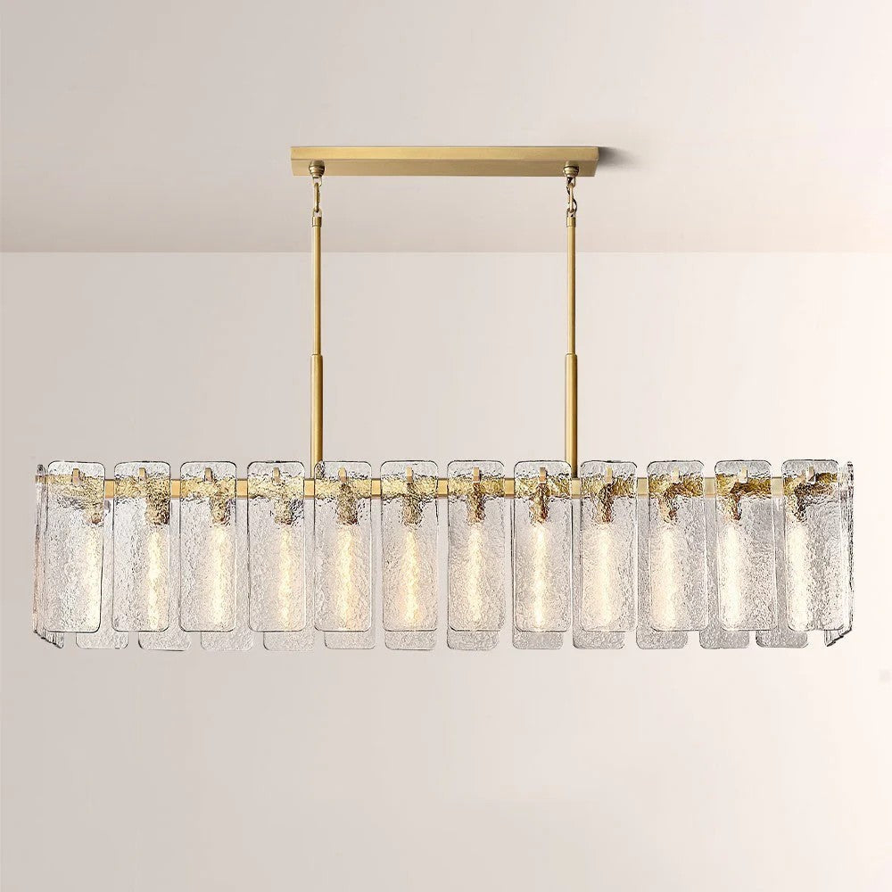 Casalle Glass Rectangular Chandelier 72"W