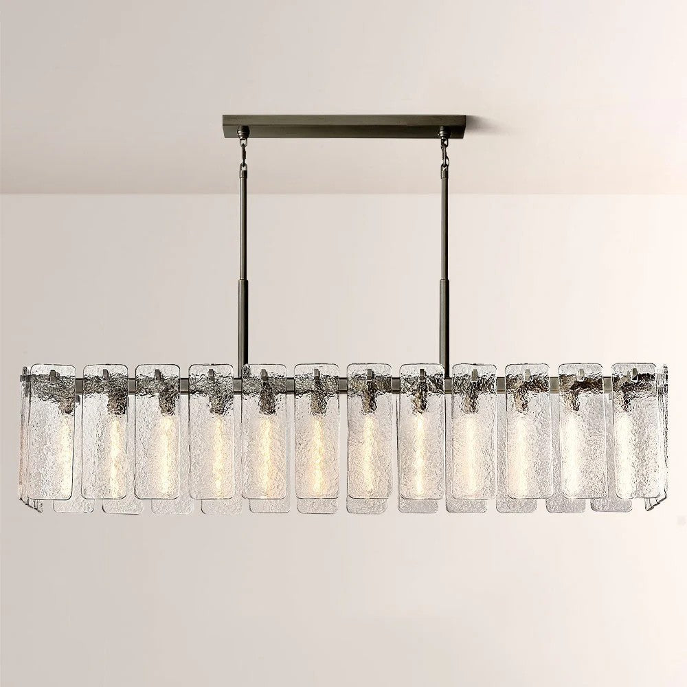 Casalle Glass Rectangular Chandelier 72"W