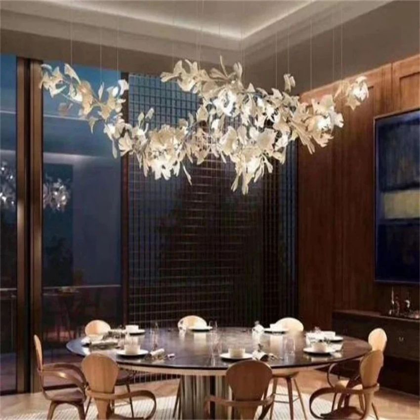 Ceramic Ginkgo Luxury Branch Chandelier