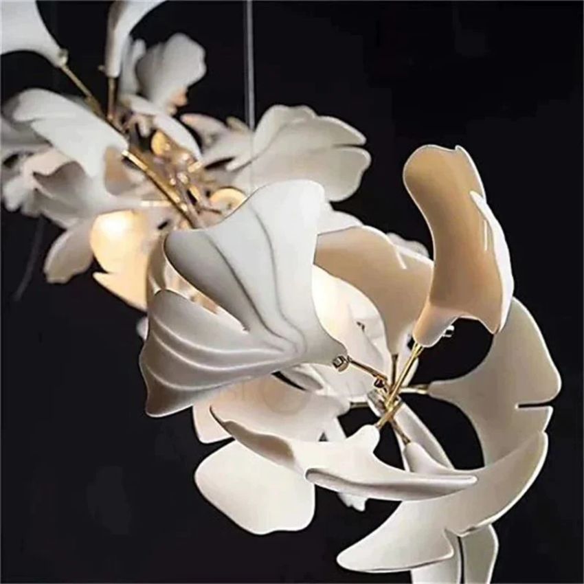 Ceramic Ginkgo Luxury Branch Chandelier