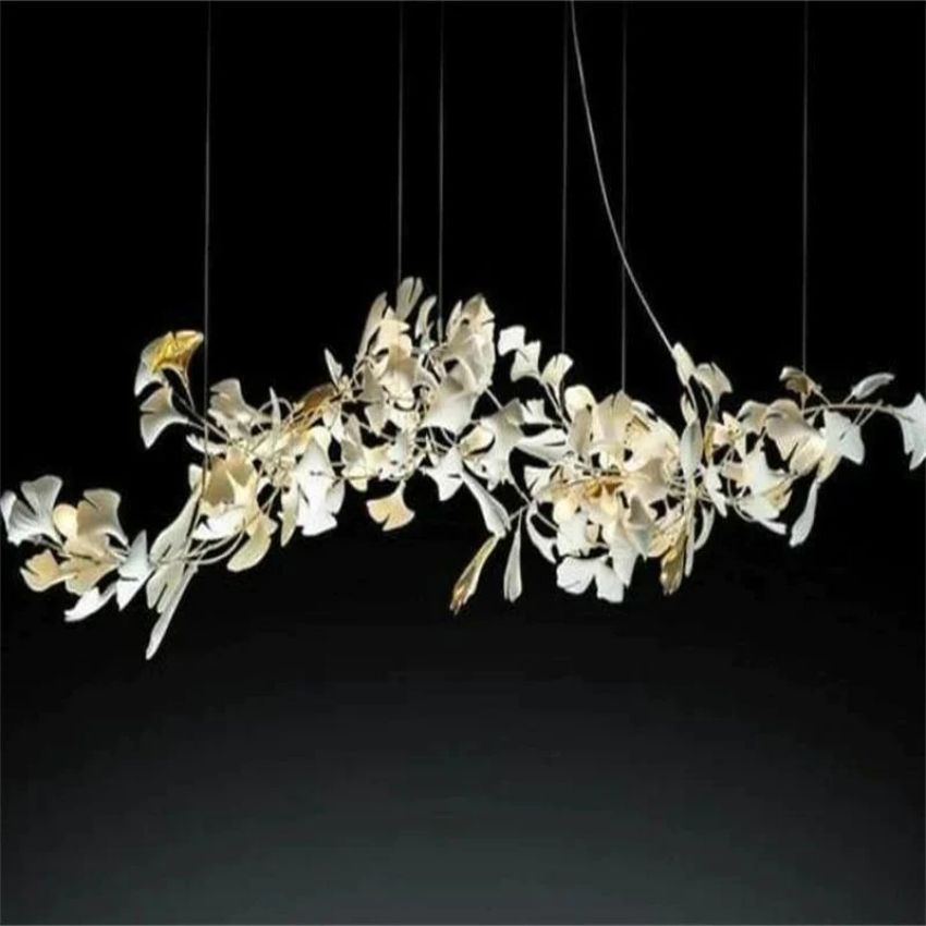 Ceramic Ginkgo Luxury Branch Chandelier