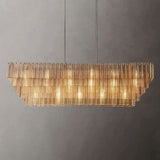 Siri Clear Rectangle Chandelier 77"