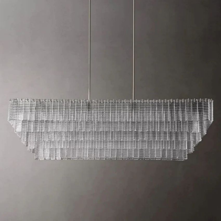 Siri Clear Rectangle Chandelier 77"