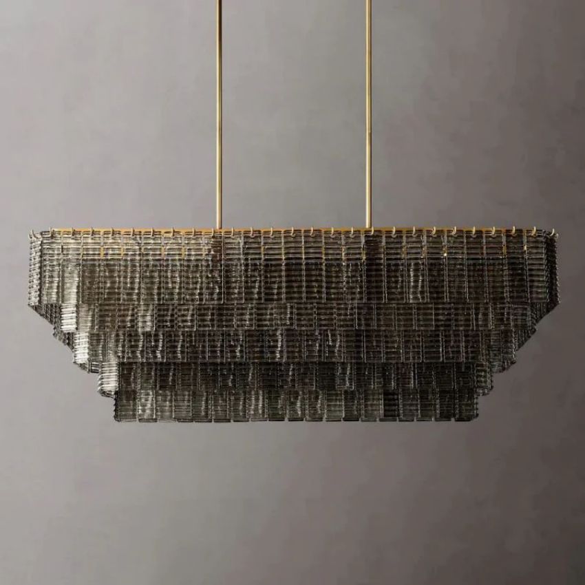 Siri Smoke Rectangle Chandelier 59"