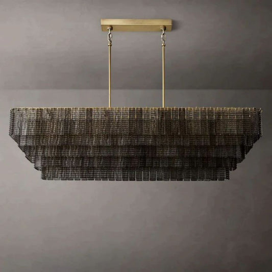 Siri Smoke Rectangle Chandelier 77"