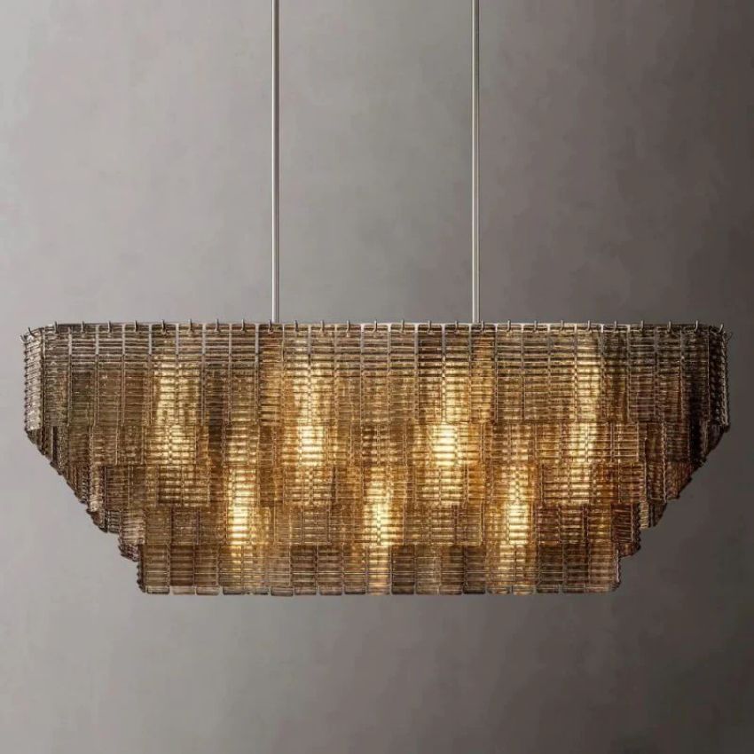 Siri Smoke Rectangle Chandelier 59"