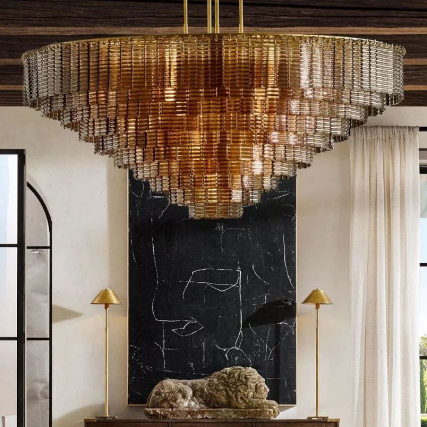 Siri Smoke Round Chandelier 65"