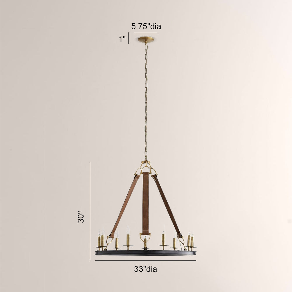 Cherton Round Leather Chandelier