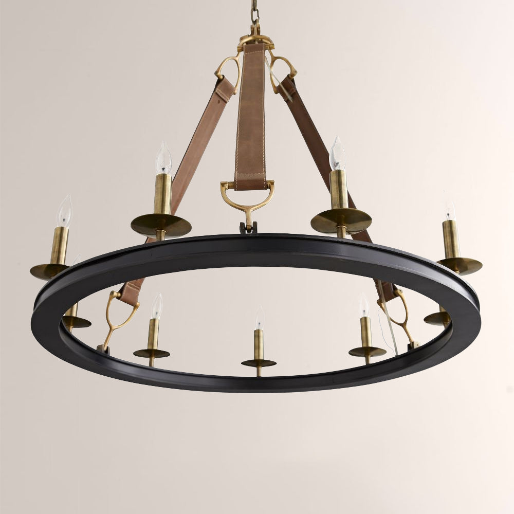 Cherton Round Leather Chandelier