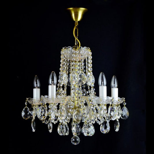 Classical Corona 5 Light Crystal Glass Chandelier