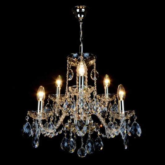 Classical Maniera 6 Light Crystal Glass Chandelier