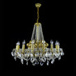 Classical Taurus 16 Light Brass Crystal Glass Chandelier