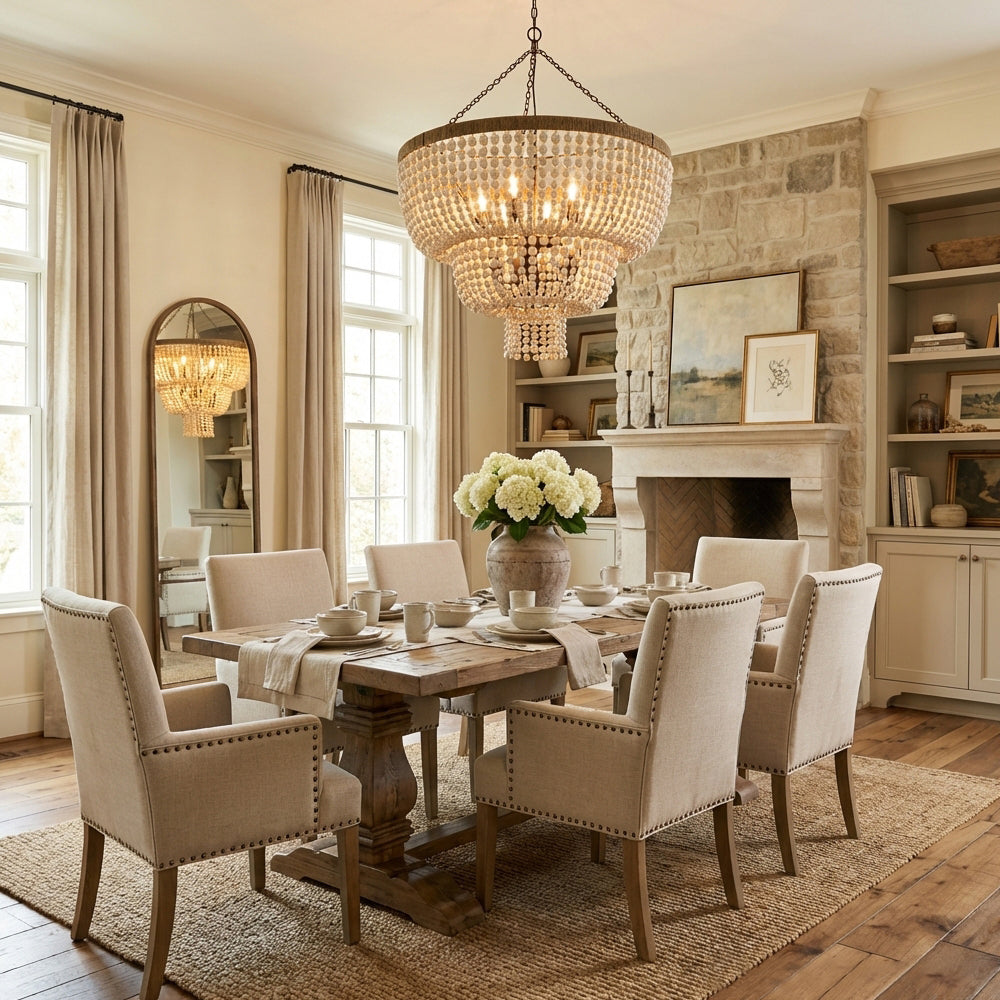 Crane Three-layer Round Beads Chandelier