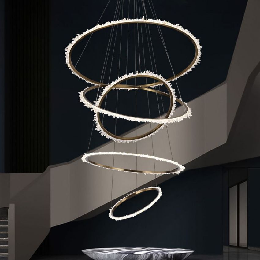 Daltree Crystal Cluster Multi ring chandelier