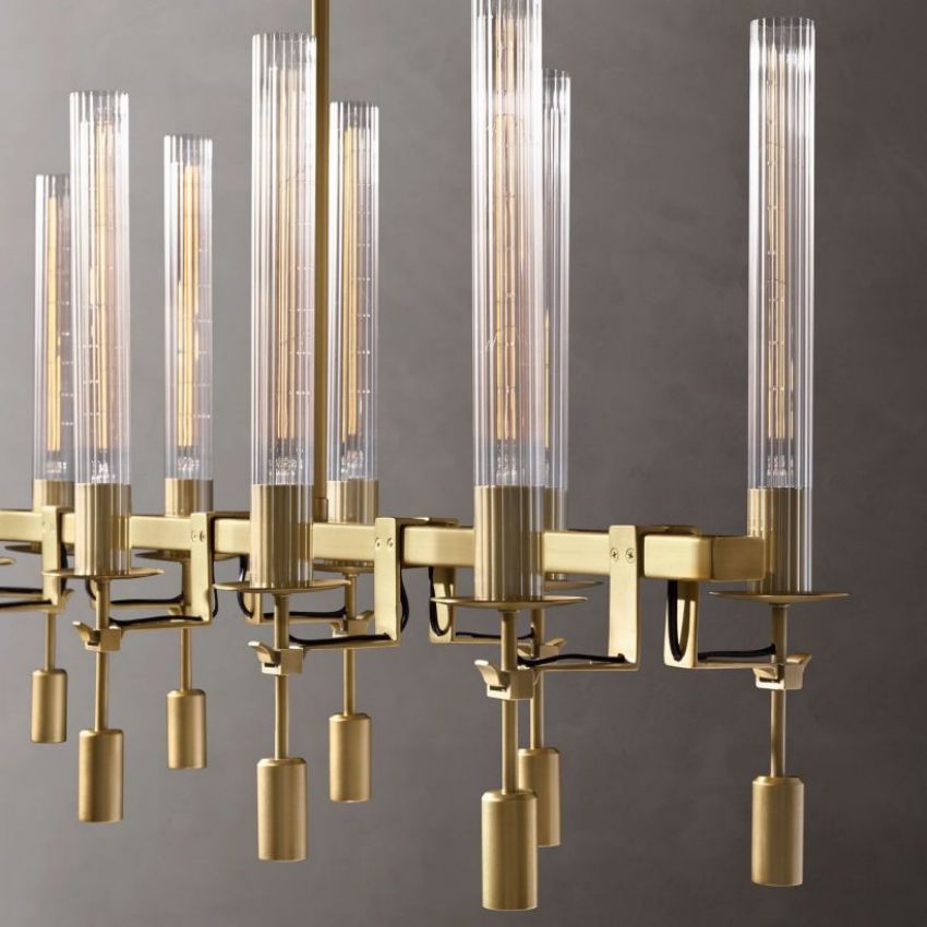 Prismatic plus Linear Chandelier 66"