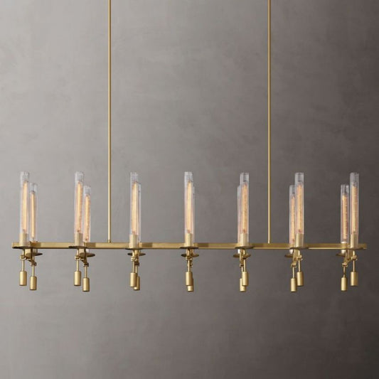 Prismatic plus Linear Chandelier 66"