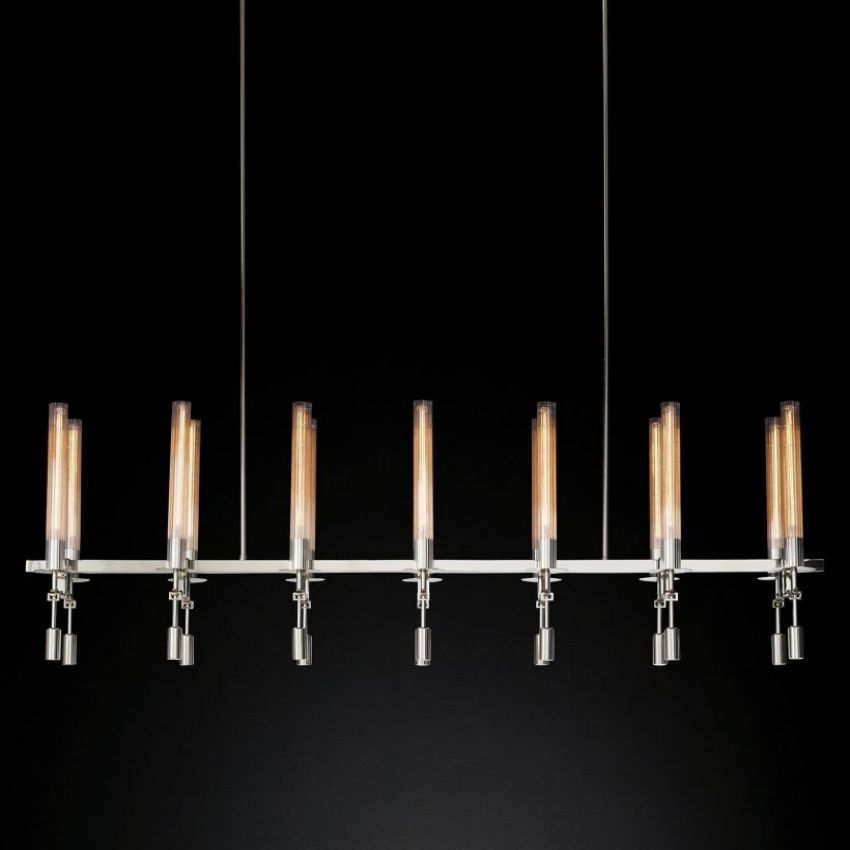 Prismatic plus Linear Chandelier 66"