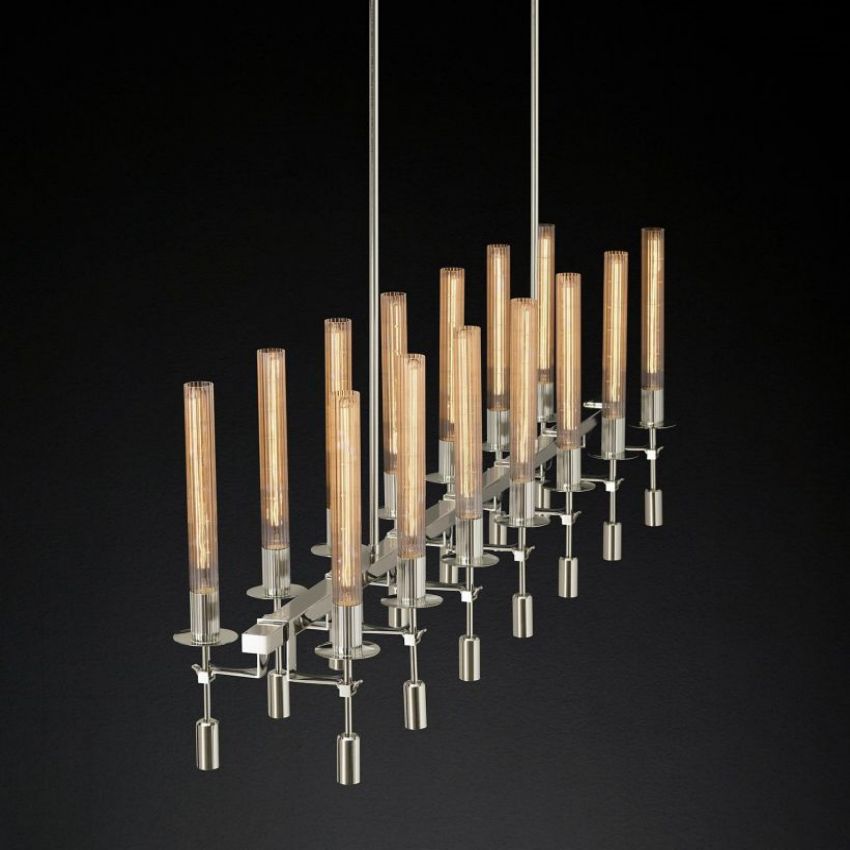 Prismatic plus Linear Chandelier 66"