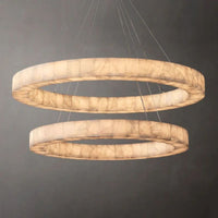 Aubrey Calcite 2-Tier Round Chandelier 60"