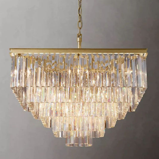 French Classicm Square Chandelier 34"