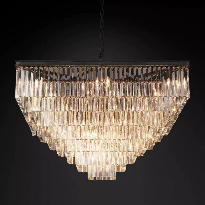 French Classicm Square Chandelier 47"