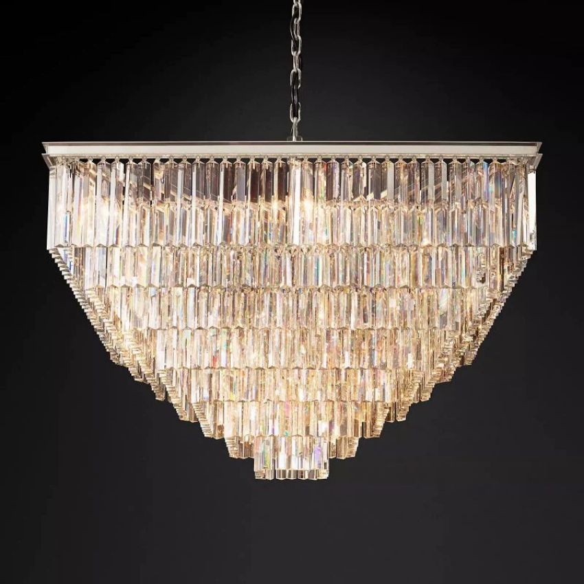 French Classicm Square Chandelier 47"