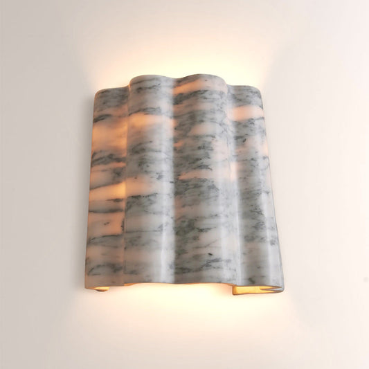Faience Sculptural Marble Wall Sconce