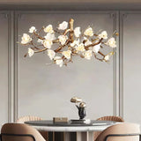 Flower Bloom Branch Brass Chandelier