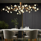 Flower Bloom Branch Brass Chandelier