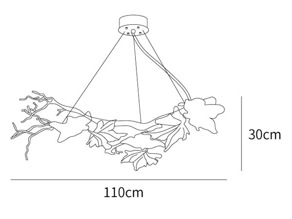 Folio Branch Brass Chandelier