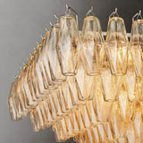 Italian Clear Glass Tiered Rectangular Chandelier 54"