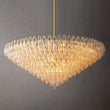 Italian Clear Glass Tiered Round Chandelier 62"