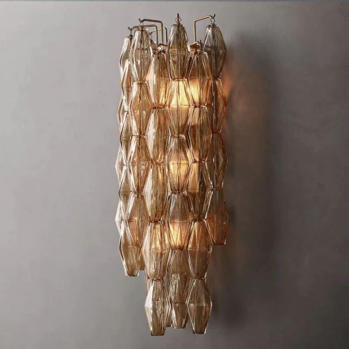 Italian Smoke Glass Grand Wall Sconce