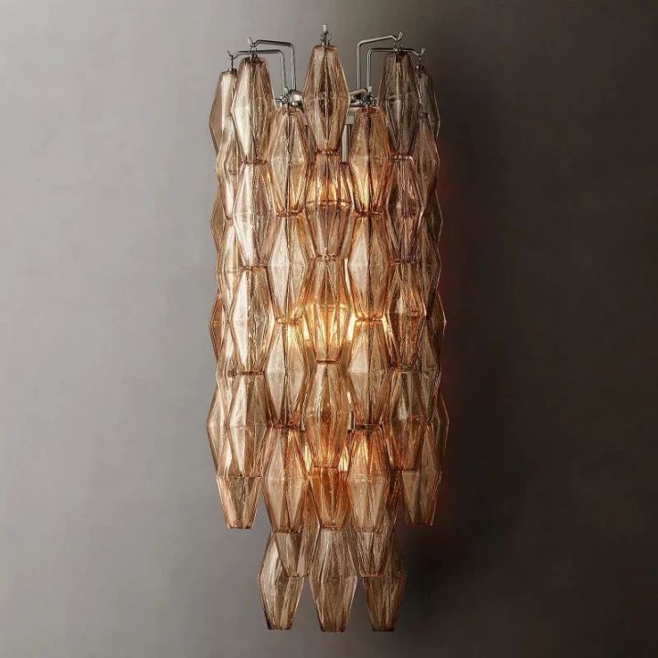 Italian Smoke Glass Grand Wall Sconce