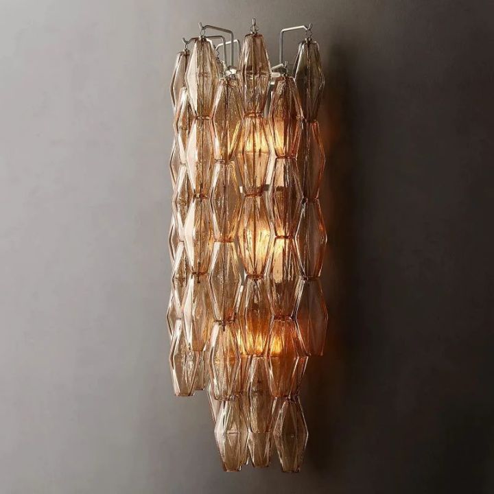 Italian Smoke Glass Grand Wall Sconce