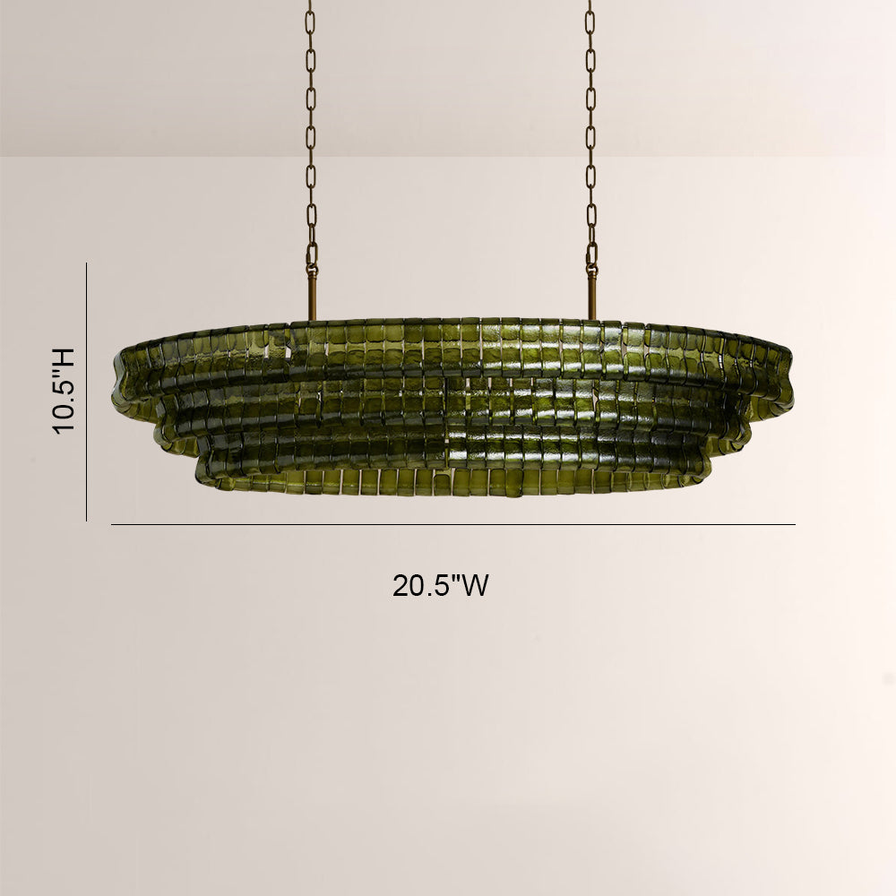 Ghiaccia Textured Glass Linear Chandelier