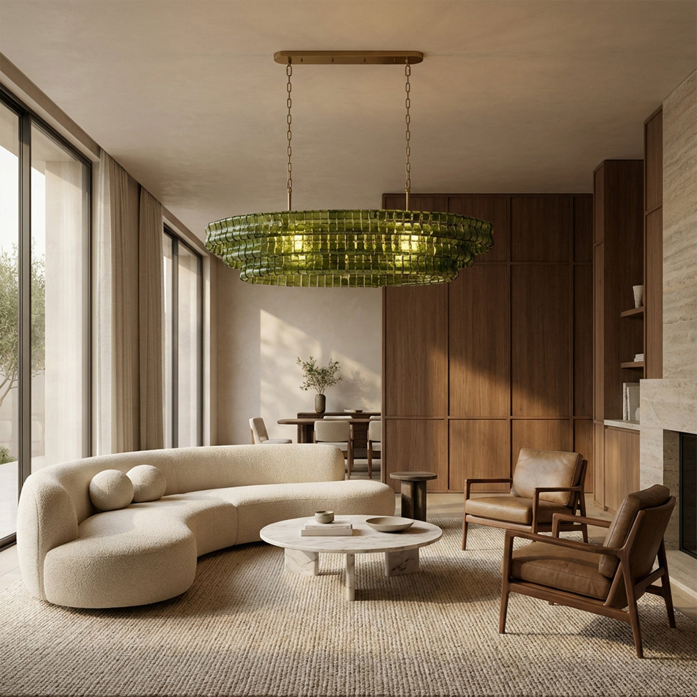 Ghiaccia Textured Glass Linear Chandelier