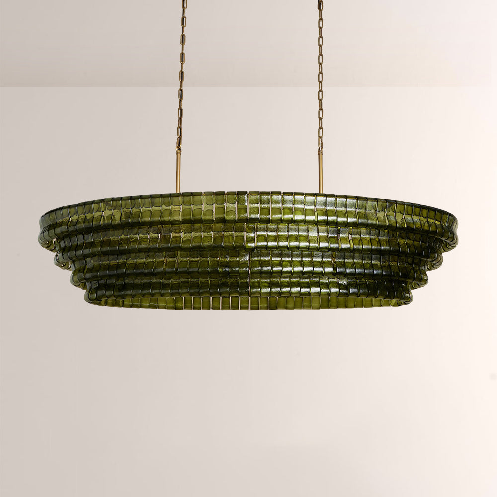 Ghiaccia Textured Glass Linear Chandelier