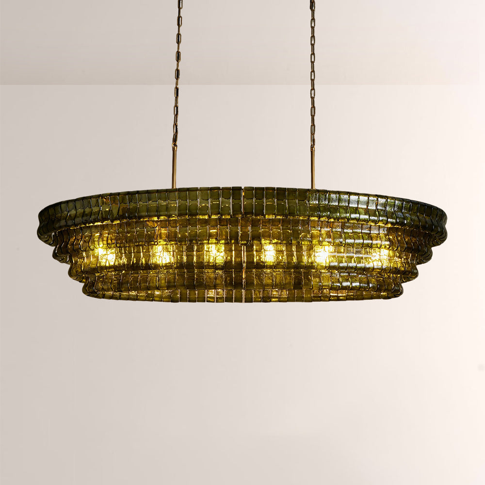 Ghiaccia Textured Glass Linear Chandelier