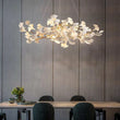 Ceramic Gingko Linear Branch Chandelier